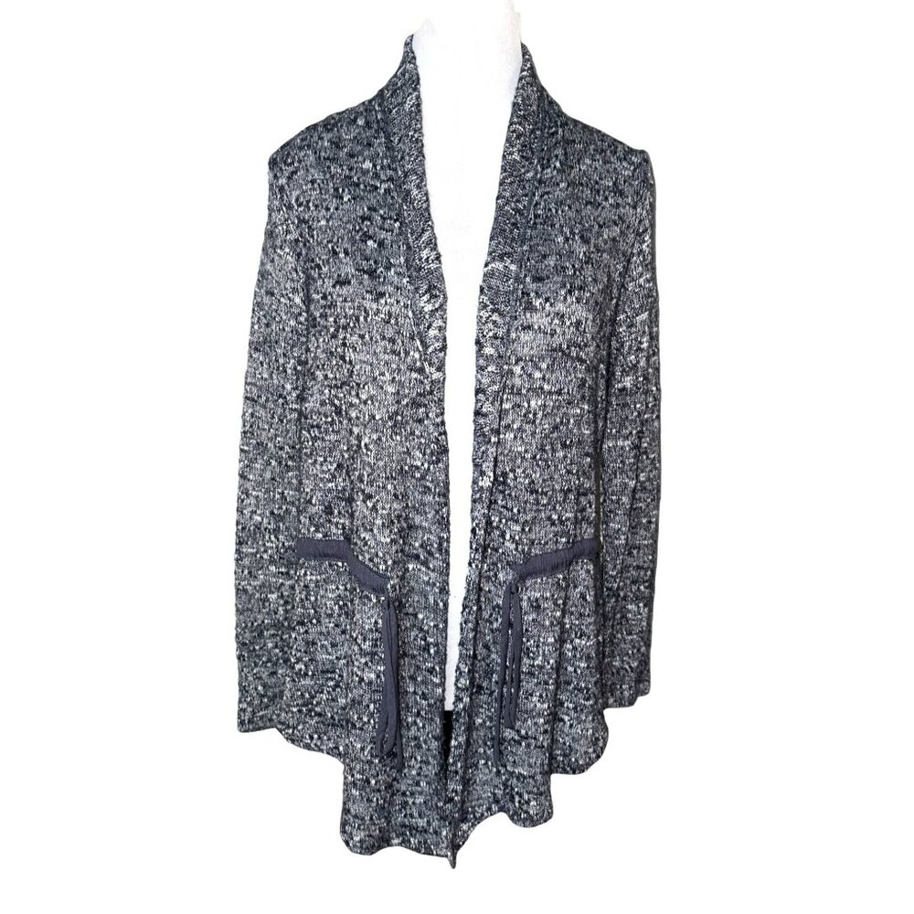 Dolan Left Coast Collection Open-Front Textured Knit Cardigan Sheer Hem XS